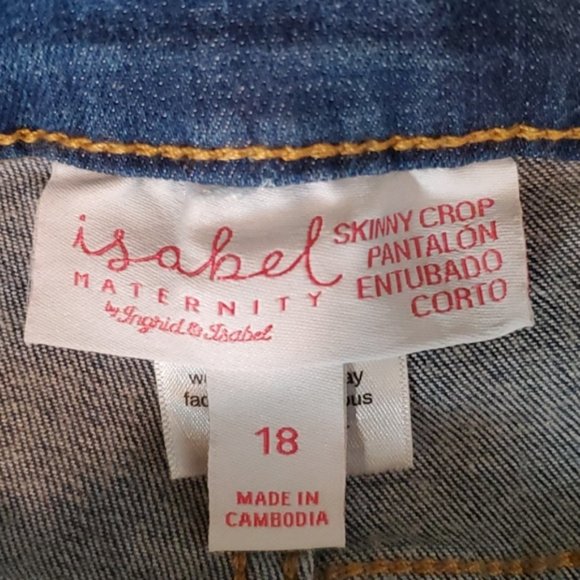 Isabel Maternity by Ingrid & Isabel Womens Blue Skinny Maternity Jeans Inseam 26 - Picture 7 of 8